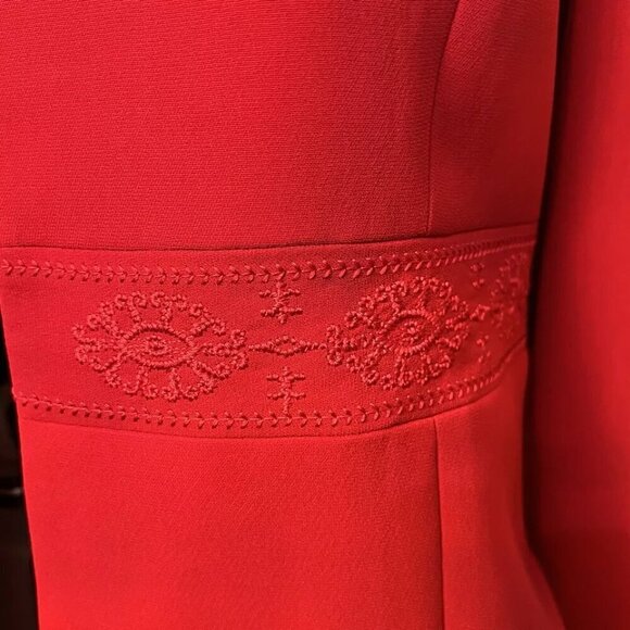 COLDWATER CREEK. Size 16. Embroidered Open Front Red Lined Jacket. GB - Picture 6 of 7